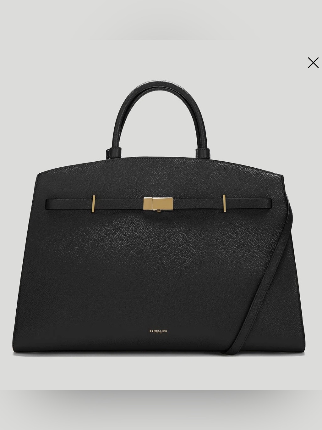 Demellier The Hudson Bag - Black Small Grain / Large